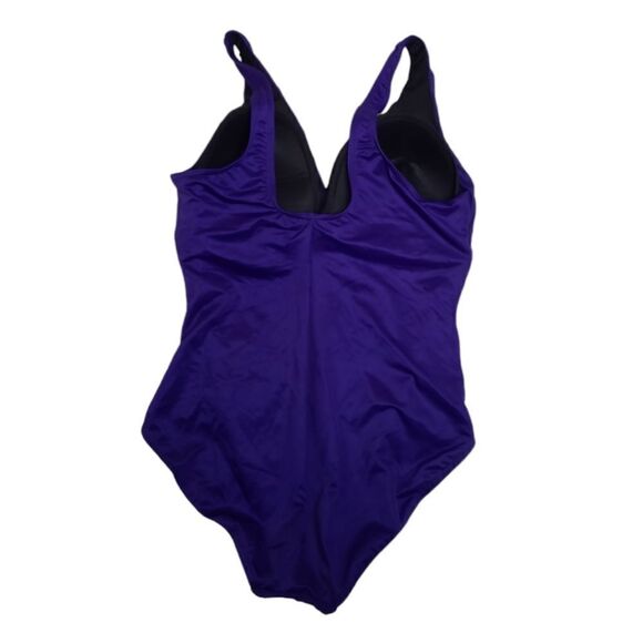 VINTAGE 90s Miraclesuit ruched front full coverage modest swimsuit 16DD‎ - Picture 3 of 11